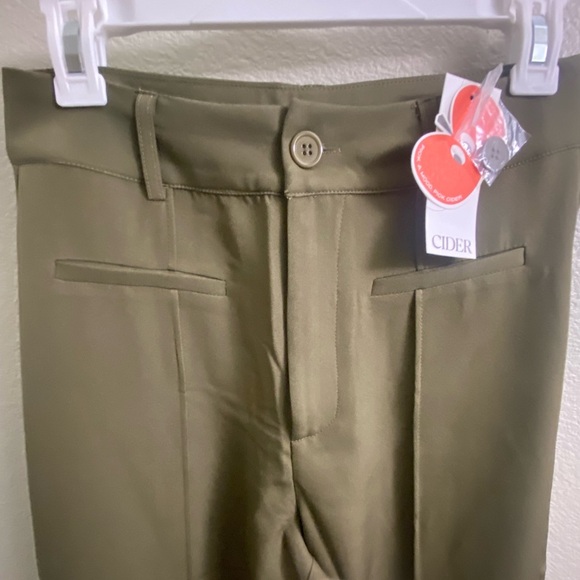 Olive green straight leg trousers - size Small - Picture 6 of 8
